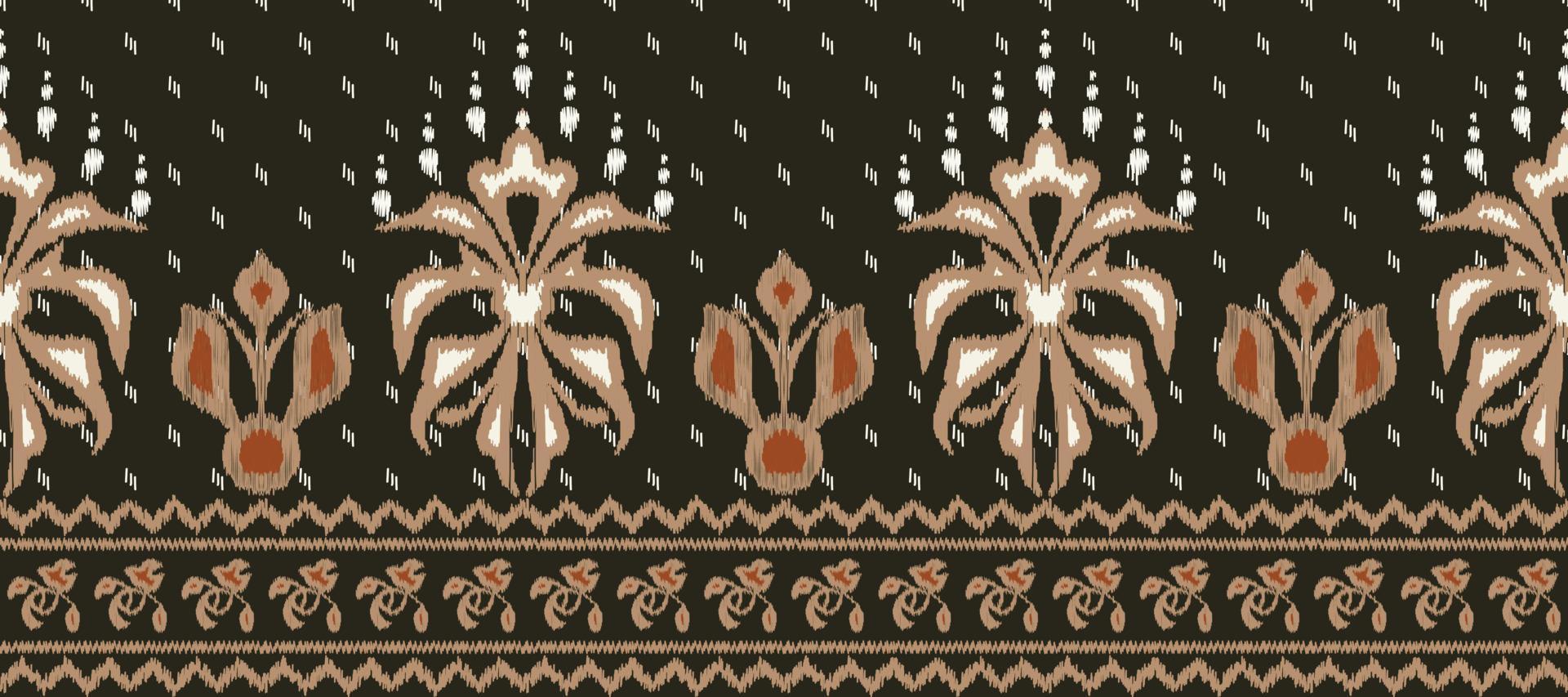 afrikanisch Ikat Paisley Stickerei. ethnisch Ikat nahtlos Muster Stickerei. Batik Textil- nahtlos Muster Digital Vektor Design zum drucken Saree kurti Borneo Stoff Rand Bürste stilvoll