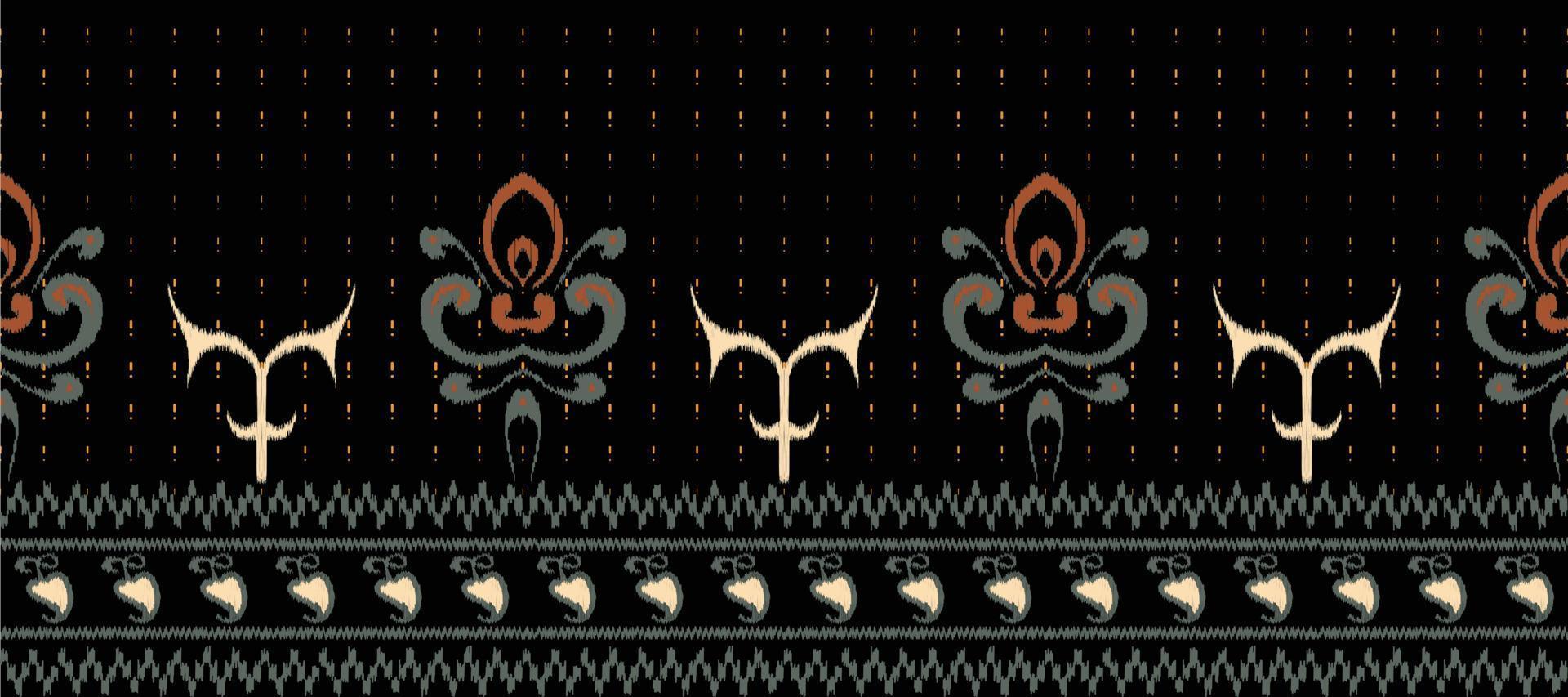 afrikanisch Ikat Paisley Stickerei. Batik Textil- Ikat aztekisch nahtlos Muster Digital Vektor Design zum drucken Saree kurti Borneo Stoff Rand ikkat dupatta