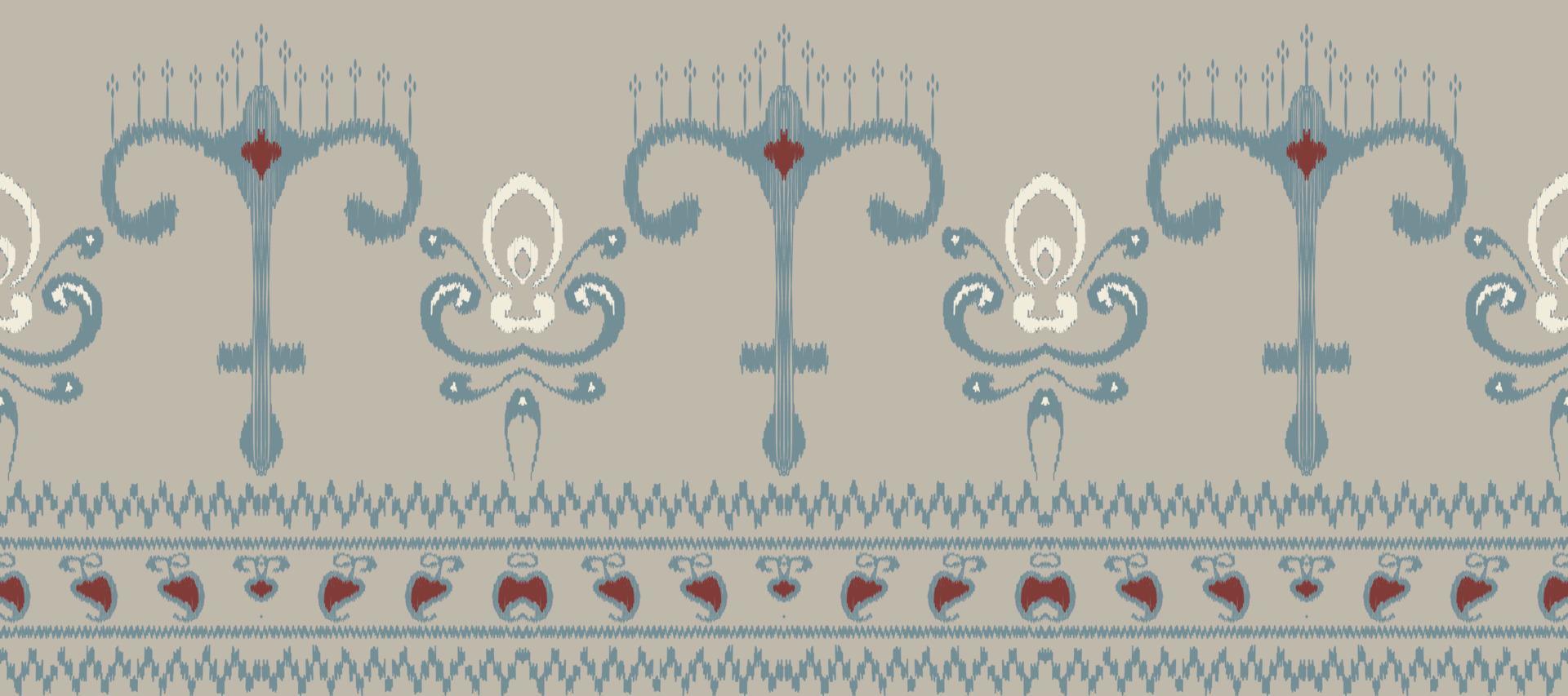 afrikanisch Ikat Paisley Stickerei. Batik Textil- Ikat aztekisch nahtlos Muster Digital Vektor Design zum drucken Saree kurti Borneo Stoff Rand ikkat dupatta