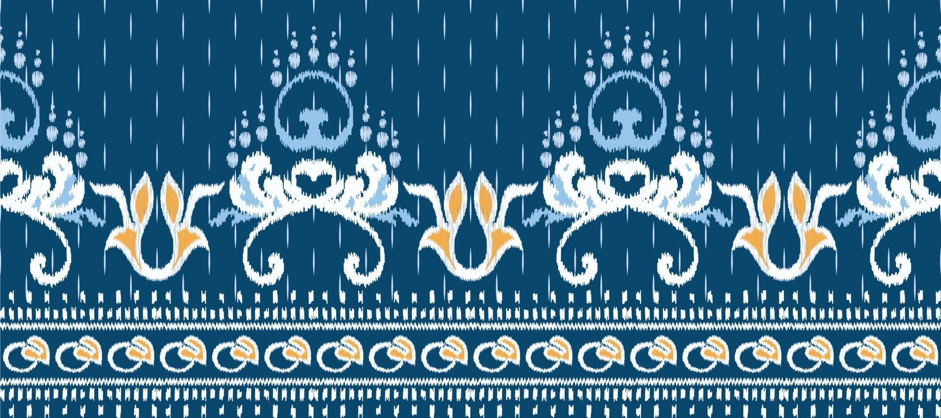 afrikansk ikat paisley broderi. batik textil- ikat blommig sömlös mönster digital vektor design för skriva ut saree kurti borneo tyg gräns ikkat dupatta