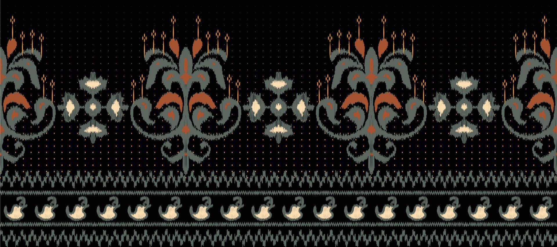 afrikanisch Ikat Paisley Stickerei. Batik Textil- Ikat aztekisch nahtlos Muster Digital Vektor Design zum drucken Saree kurti Borneo Stoff Rand Bürste Party tragen