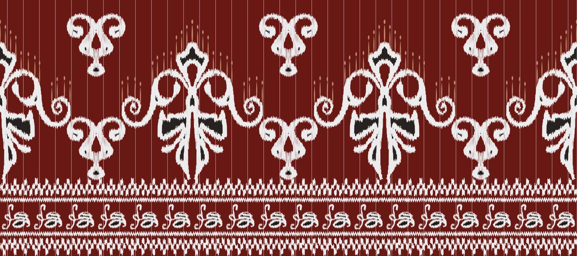 afrikanisch Motiv Ikat Paisley Stickerei Hintergrund. geometrisch ethnisch orientalisch Muster traditionell. Ikat aztekisch Stil abstrakt Vektor Illustration. Design zum drucken Textur, Stoff, Saree, Sari, Teppich.