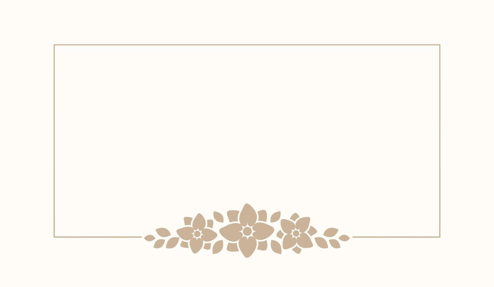 blommig beige rektangel ram. botanisk boho gräns vektor illustration. enkel elegant romantisk stil för bröllop evenemang, kort design, logotyp, etiketter, social media inlägg, mallar