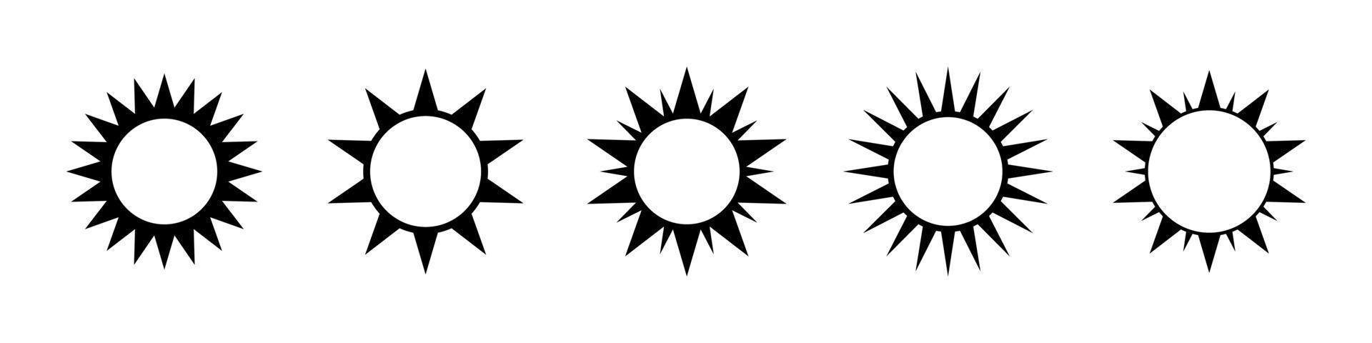 Sonne Strahlen Sunburst Symbol Vektor Satz. einfach minimal modern Design.