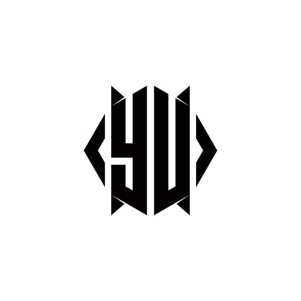 du logotyp monogram med skydda form mönster mall vektor