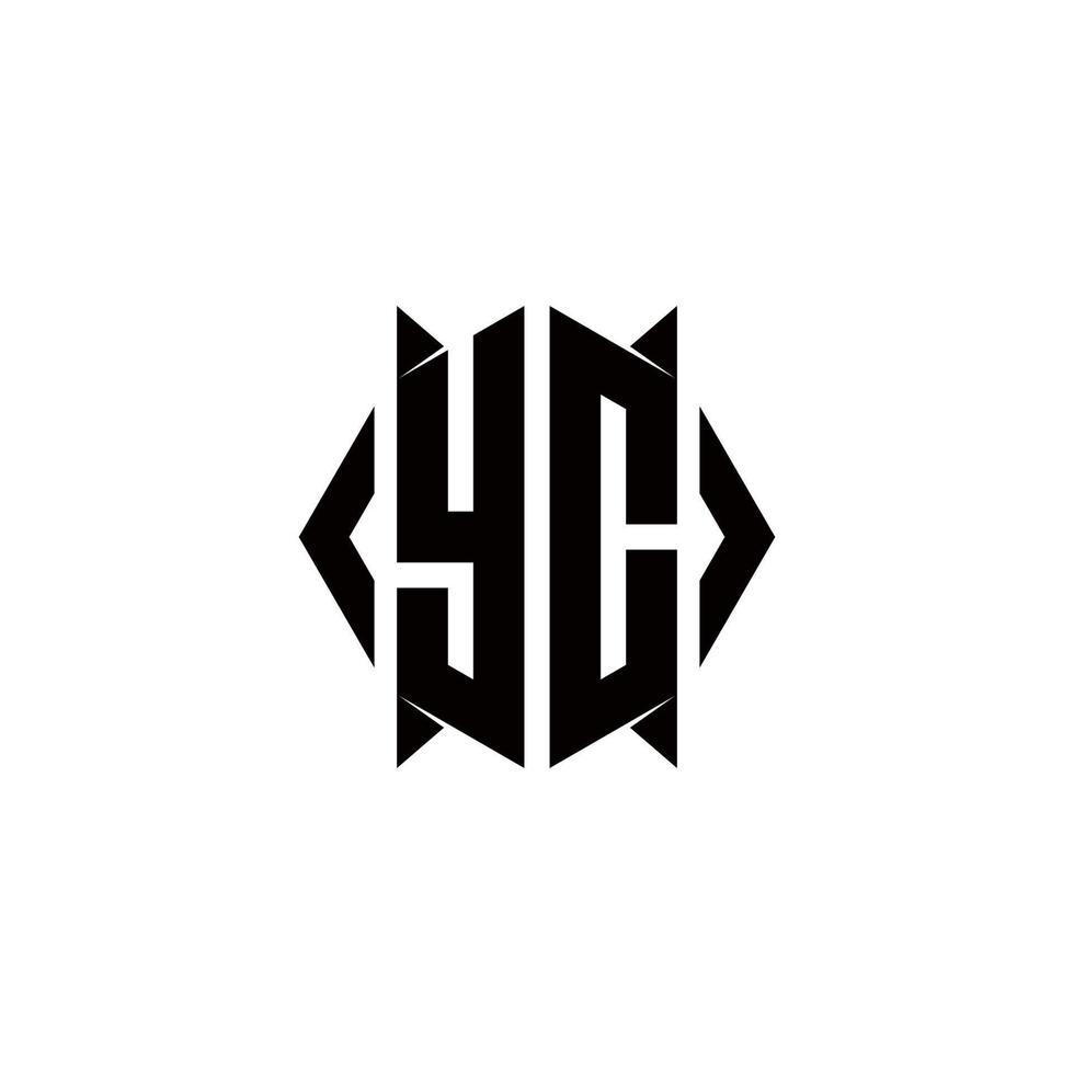 yc Logo Monogramm mit Schild gestalten Designs Vorlage vektor