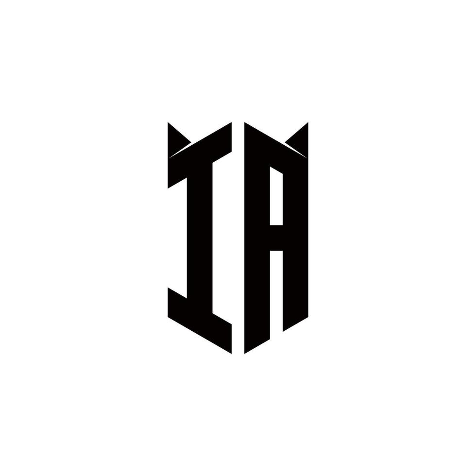 ia logotyp monogram med skydda form mönster mall vektor