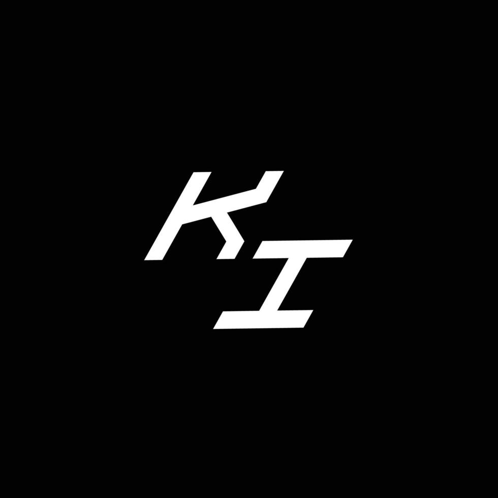 ki Logo Monogramm mit oben zu Nieder Stil modern Design Vorlage vektor