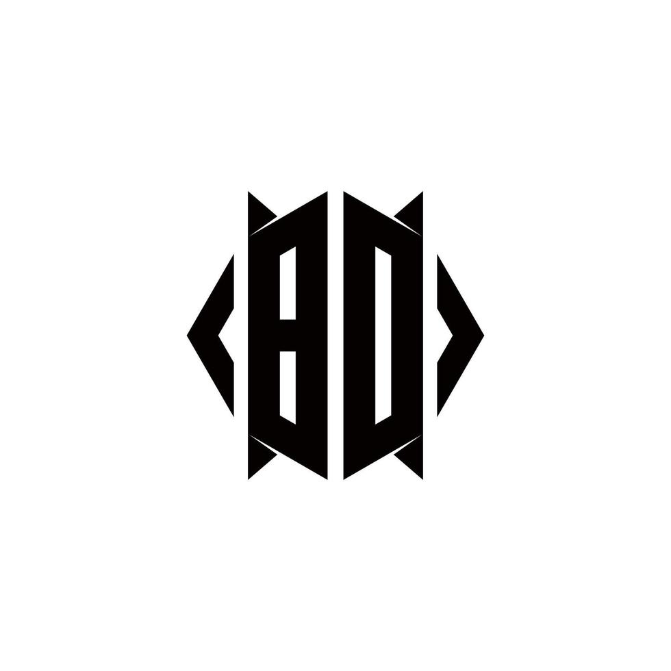 bd Logo Monogramm mit Schild gestalten Designs Vorlage vektor