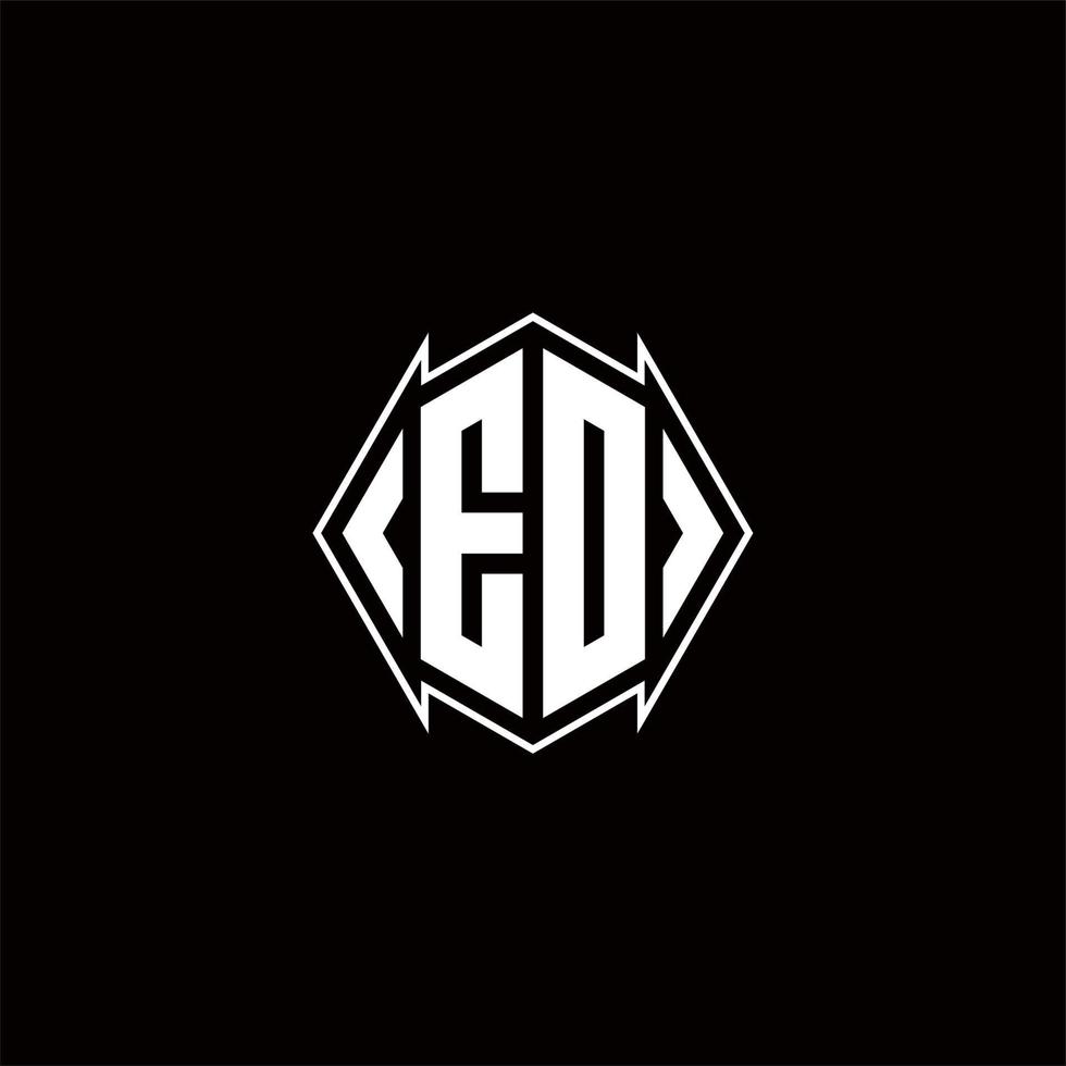 ed Logo Monogramm mit Schild gestalten Designs Vorlage vektor