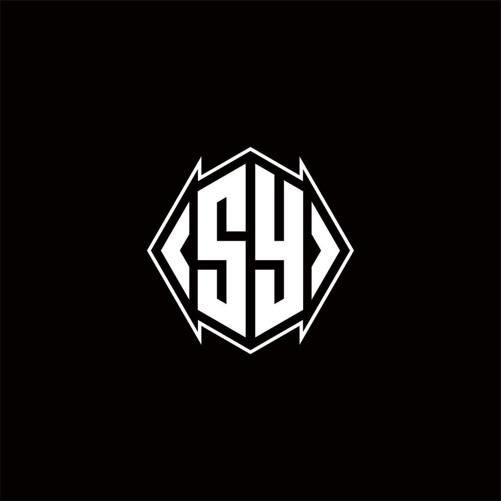 sy Logo Monogramm mit Schild gestalten Designs Vorlage vektor