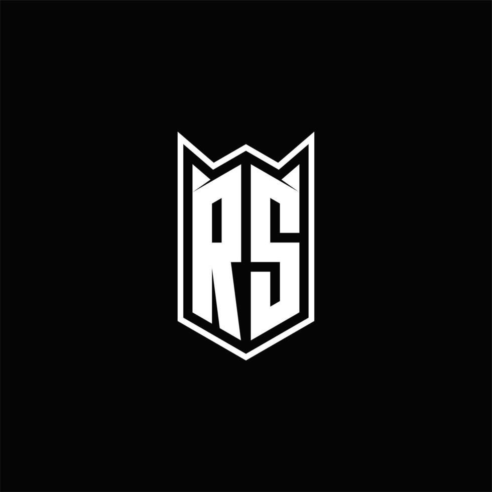 rs logotyp monogram med skydda form mönster mall vektor