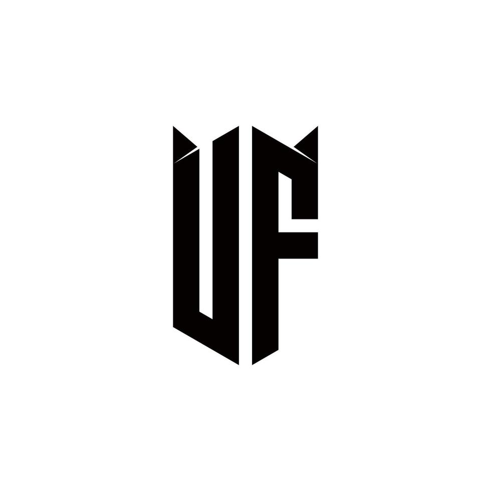 uf Logo Monogramm mit Schild gestalten Designs Vorlage vektor