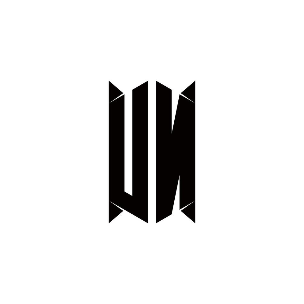 un Logo Monogramm mit Schild gestalten Designs Vorlage vektor