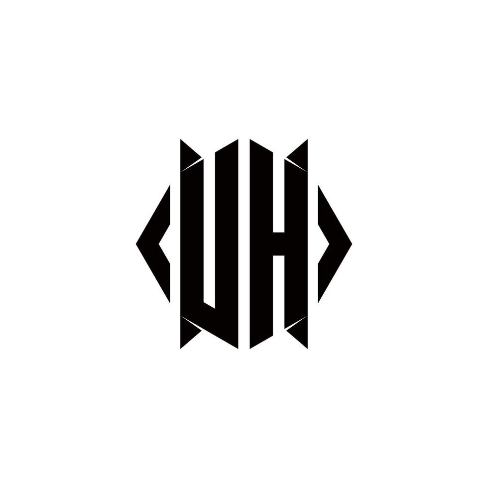 uh logotyp monogram med skydda form mönster mall vektor