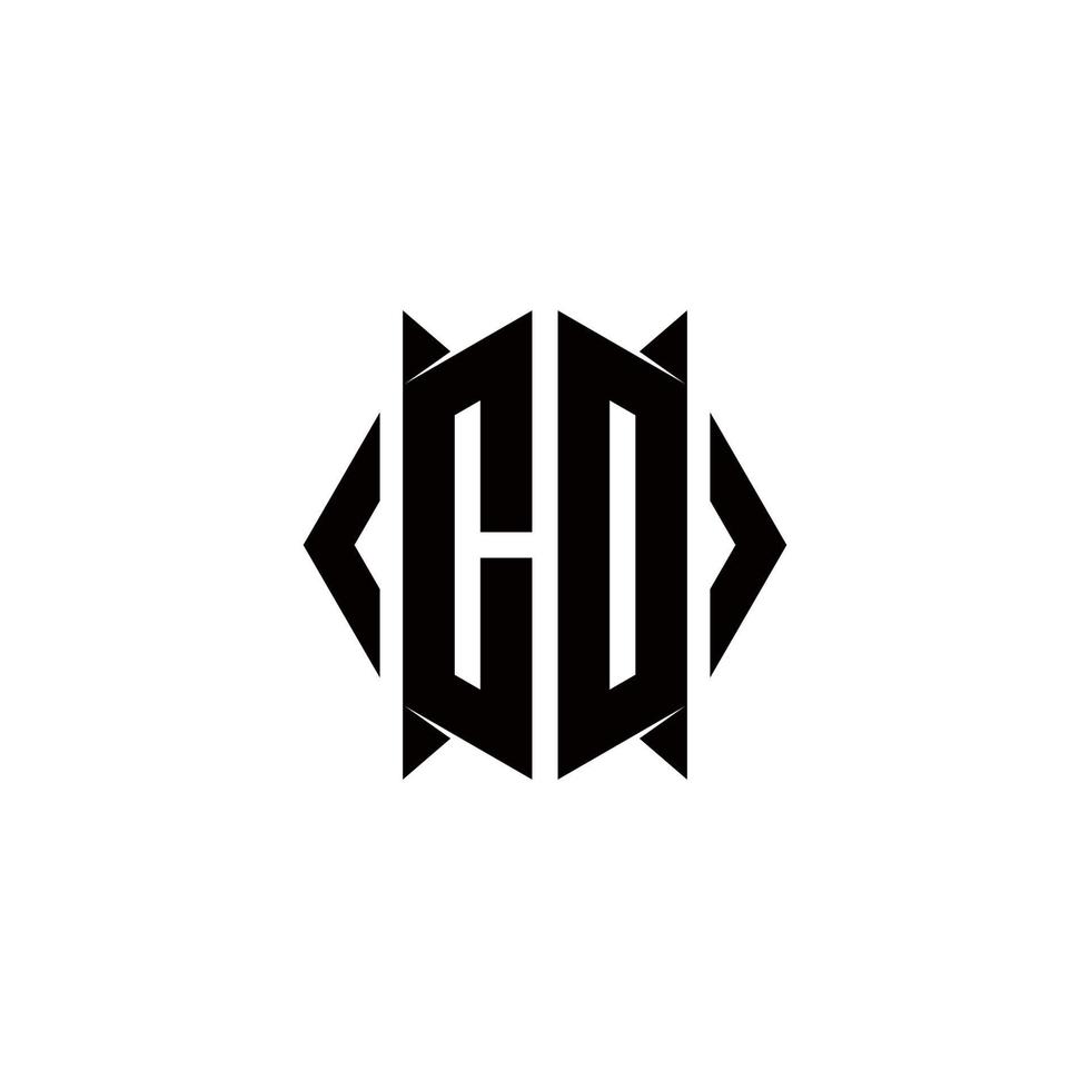 CD Logo Monogramm mit Schild gestalten Designs Vorlage vektor