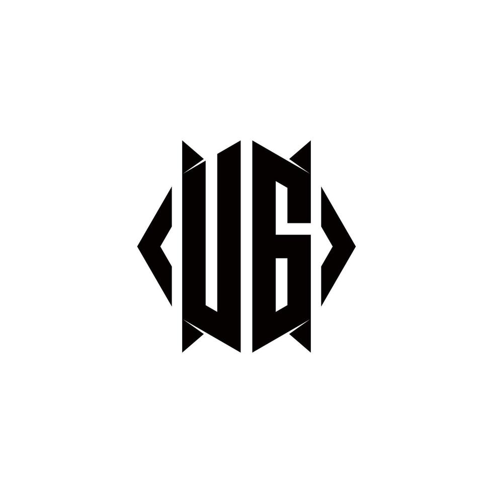 ug Logo Monogramm mit Schild gestalten Designs Vorlage vektor