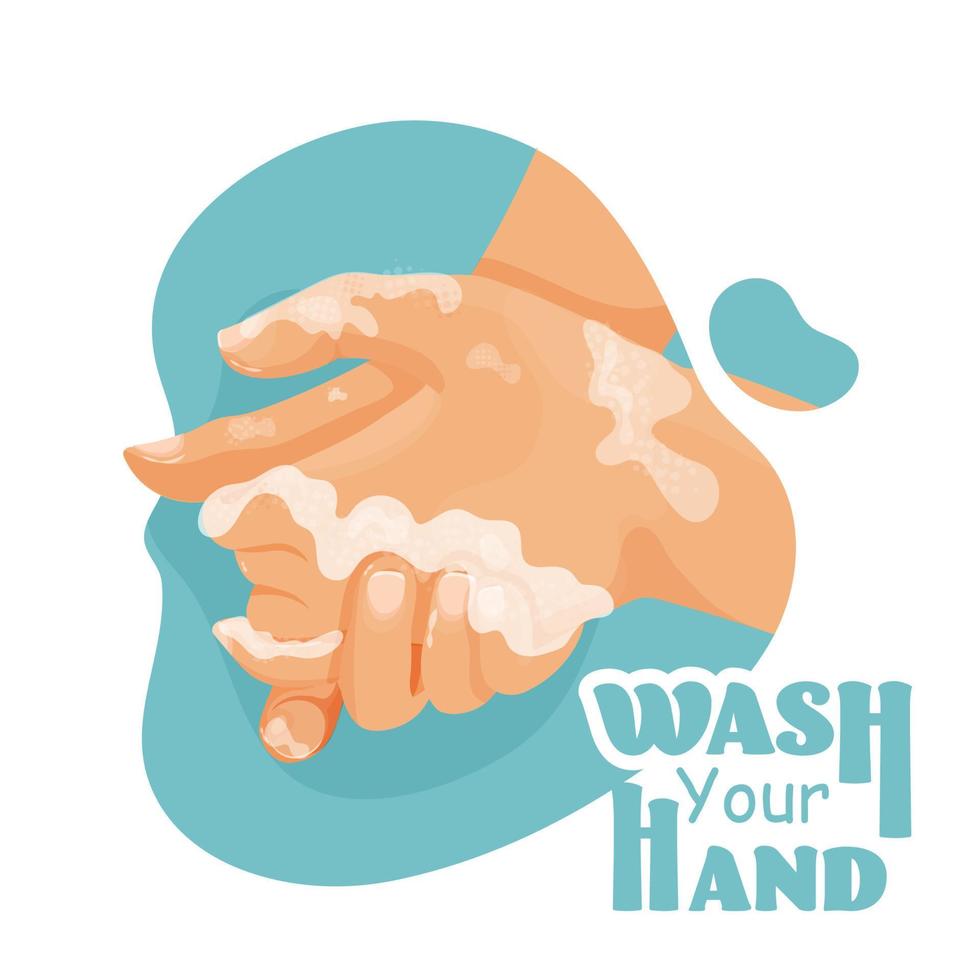 tvätta händerna gnugga med tvålman för förebyggande av coronavirus, hygien för att stoppa spridningen av coronavirus. vektor