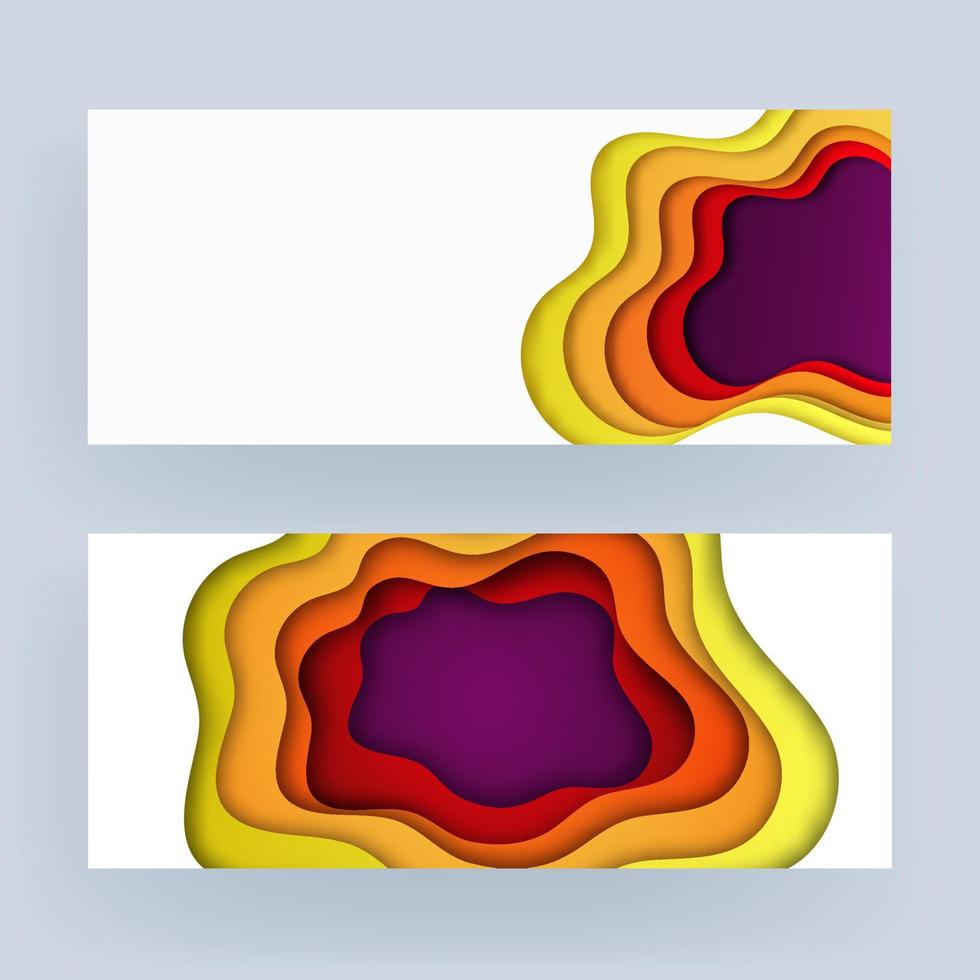 bunt Papier Schicht Schnitt Hintergrund im zwei Möglichkeit. vektor