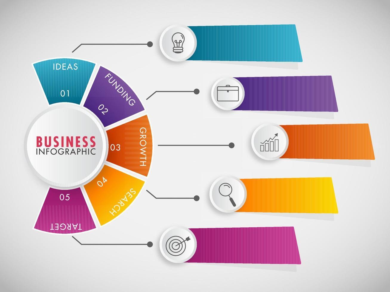 Geschäft Infografiken Vorlage Layout mit 5 Schritte Symbole auf Weiß Hintergrund. vektor
