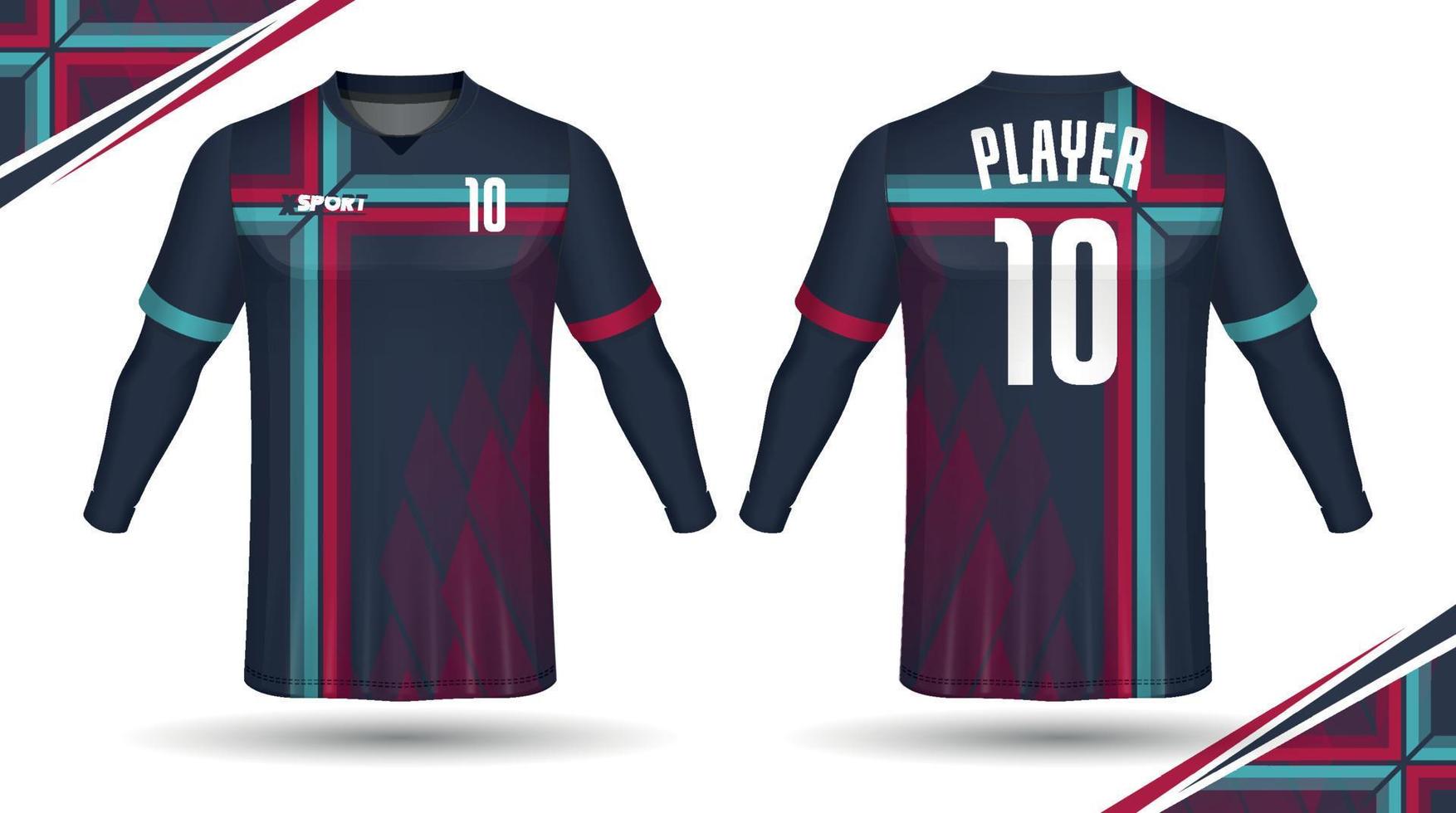 fotboll jersey design för sublimering, sport t skjorta design vektor