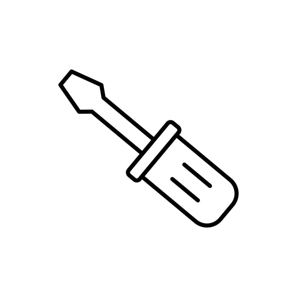 Schraubendreher Symbol Illustration. Symbol verbunden zu Werkzeug. Gliederung Symbol Stil. einfach Vektor Design editierbar