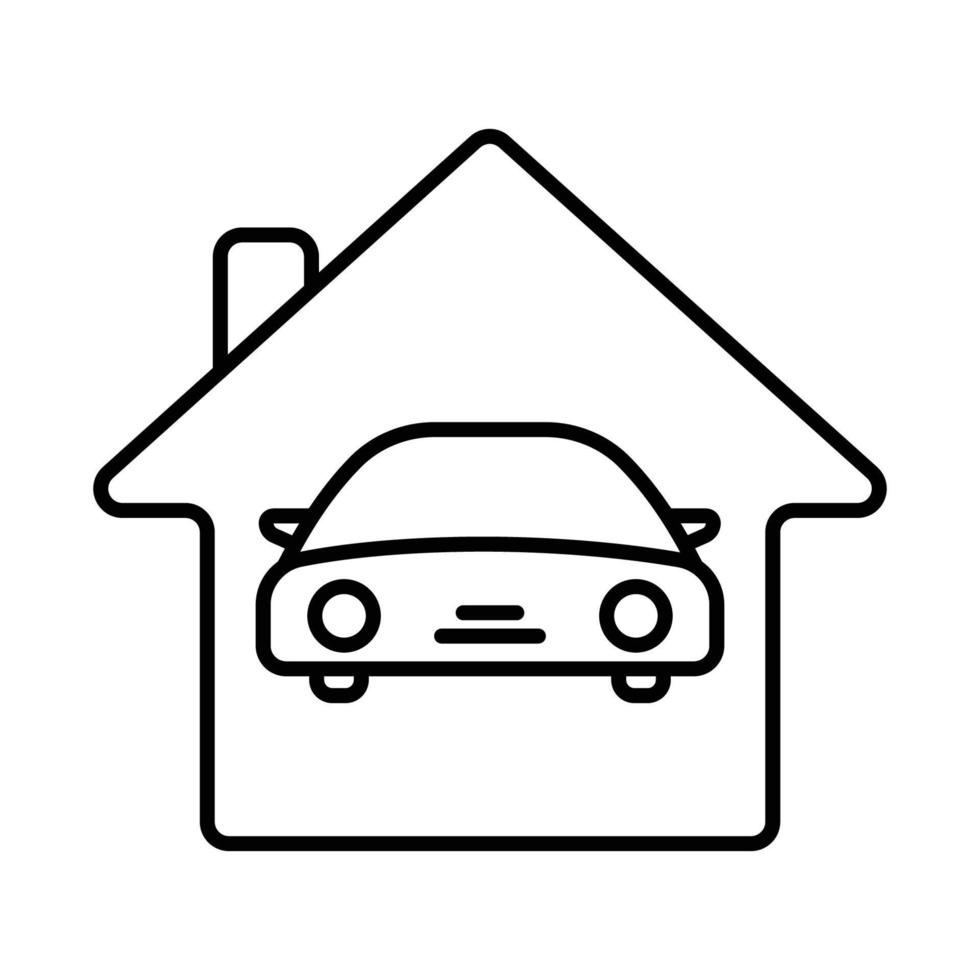 Auto Bedienung Symbol Illustration. Auto Symbol mit Haus. Symbol verbunden zu Auto Service, Auto Reparatur. Gliederung Symbol Stil. einfach Vektor Design editierbar