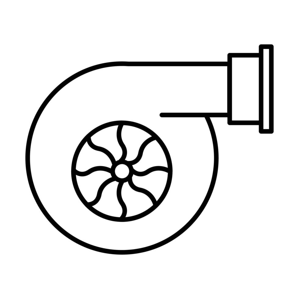 Auto Turbine Symbol Illustration. Symbol verbunden zu Auto Service, Auto Reparatur. Gliederung Symbol Stil. einfach Vektor Design editierbar