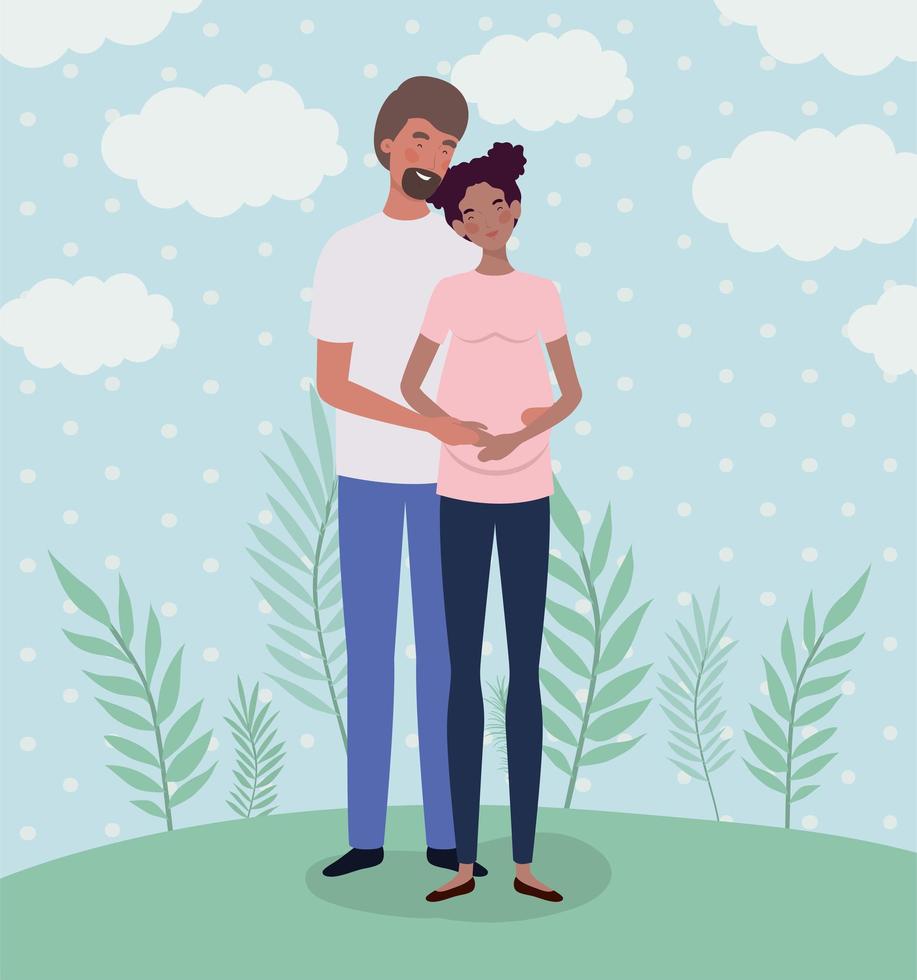 interracial par som väntar en baby vektor
