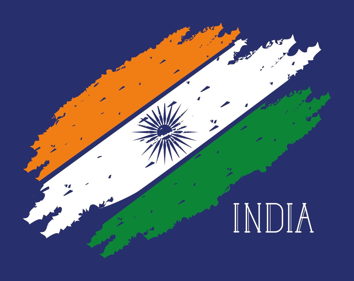 självständighetsdagen indisk flagga målad vektor