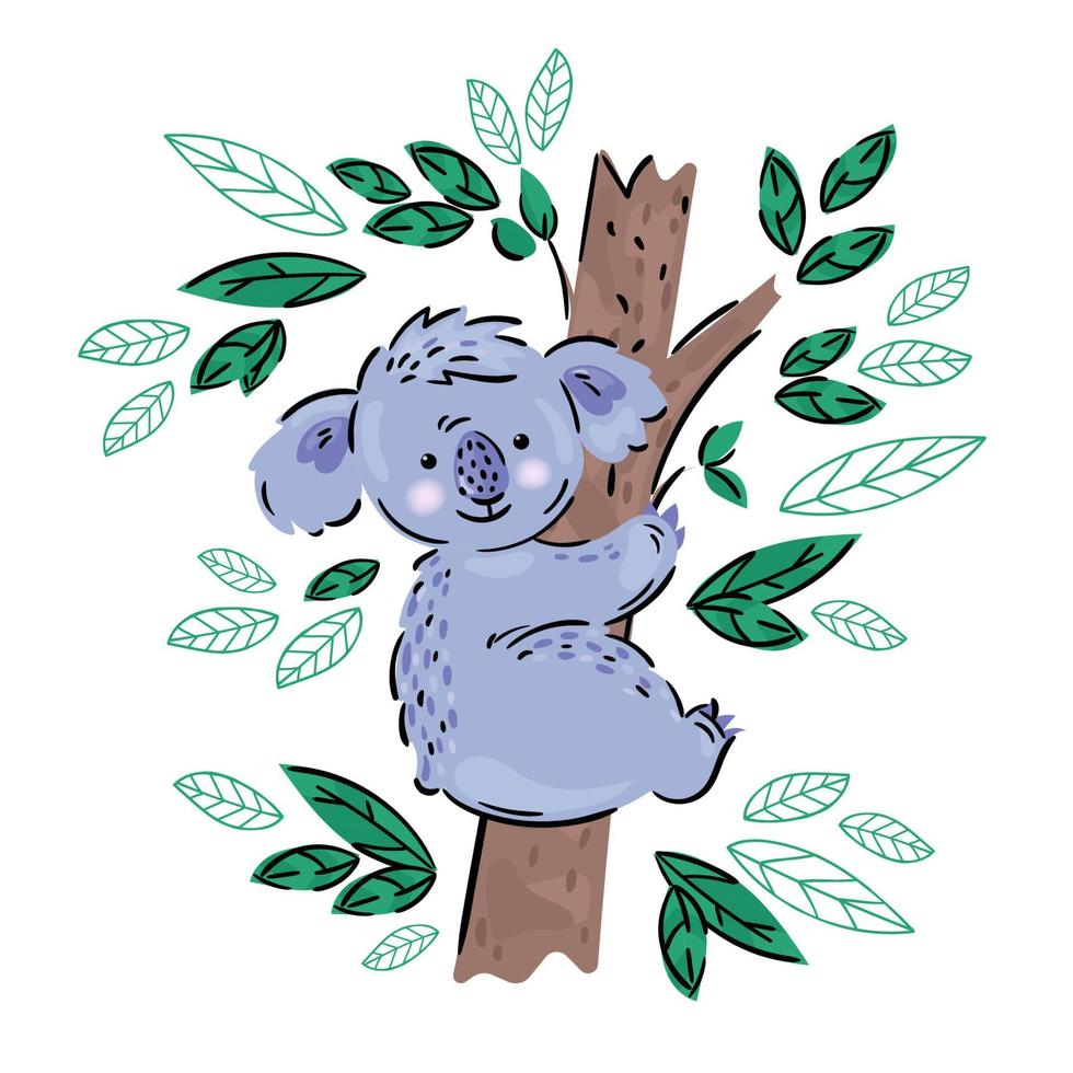 Koala australisch Tier Karikatur Bär Vektor Illustration einstellen