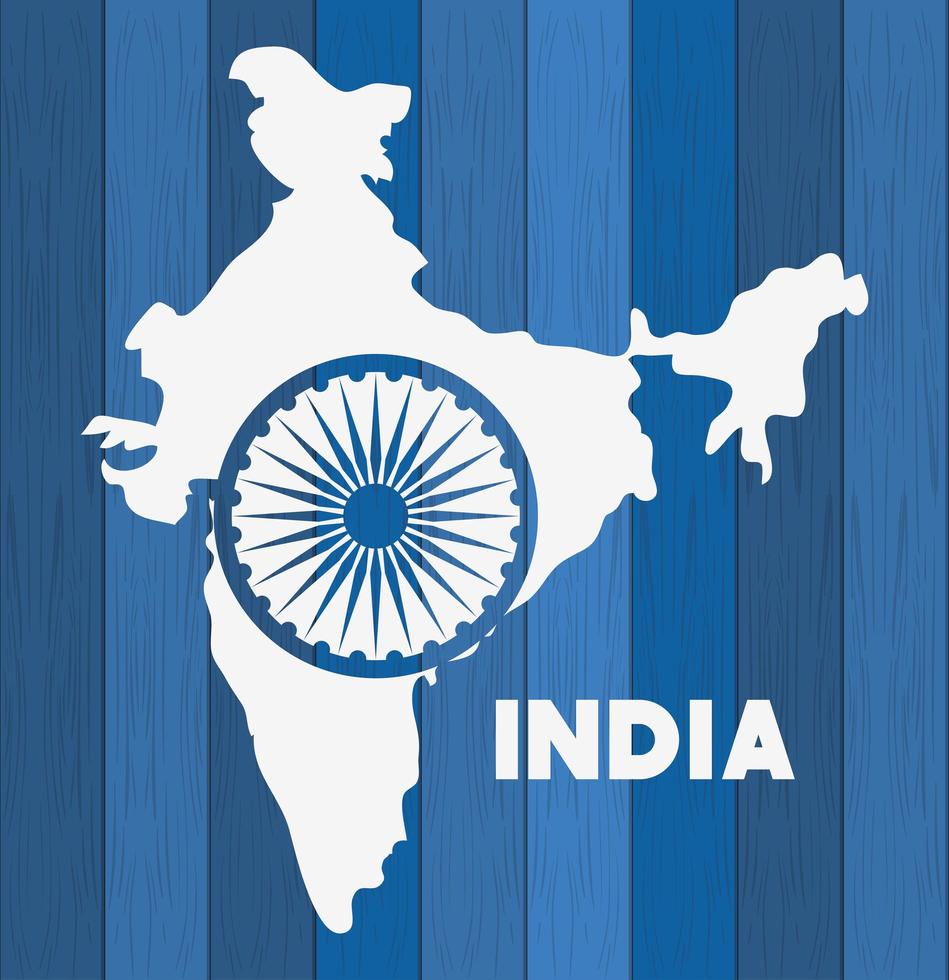 indische Karte Unabhängigkeitstag Symbol vektor