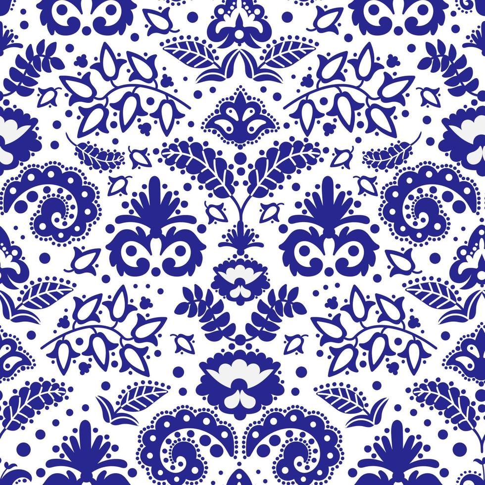 Volk tatar Blau Ornament nahtlos Muster Vektor Illustration
