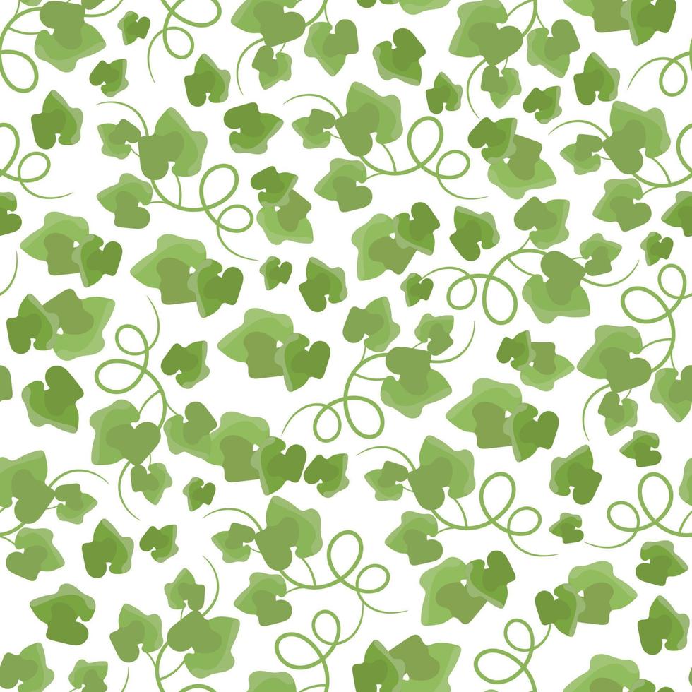 grön löv hand dragen sömlös mönster vektor illustration