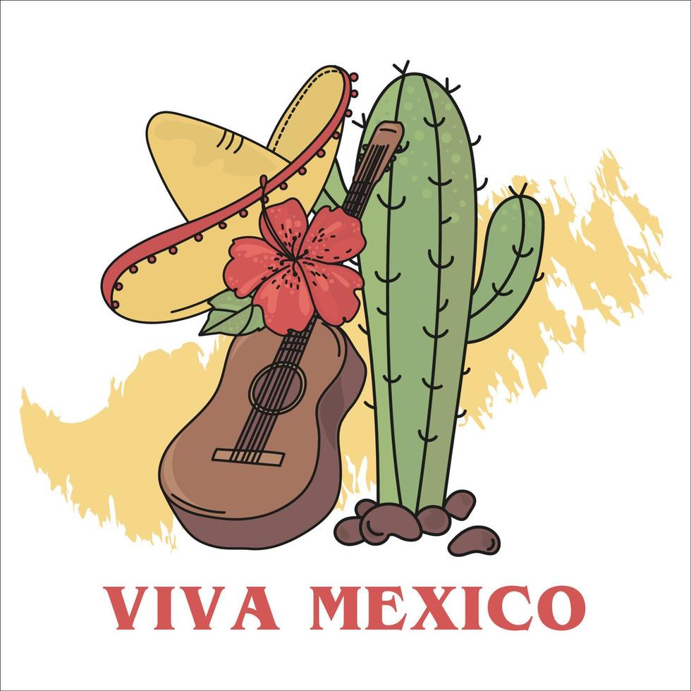 frihet mexico latin Semester resa vektor illustration uppsättning