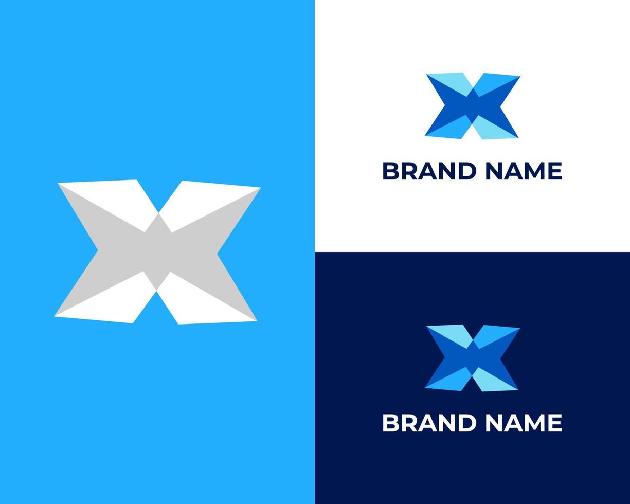 abstrakt Brief x 3d Origami Stil Logo Vorlage vektor