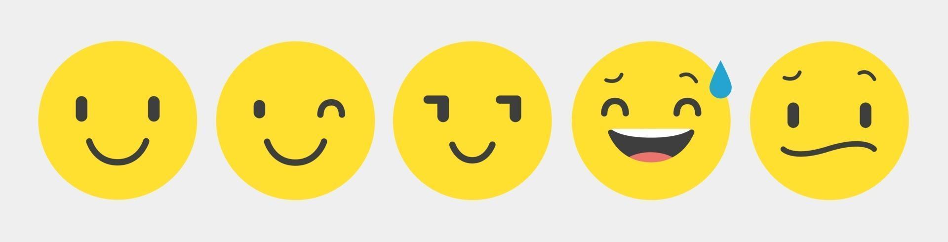 Design Reaktion Emoticon Sammlung Set - Vektor