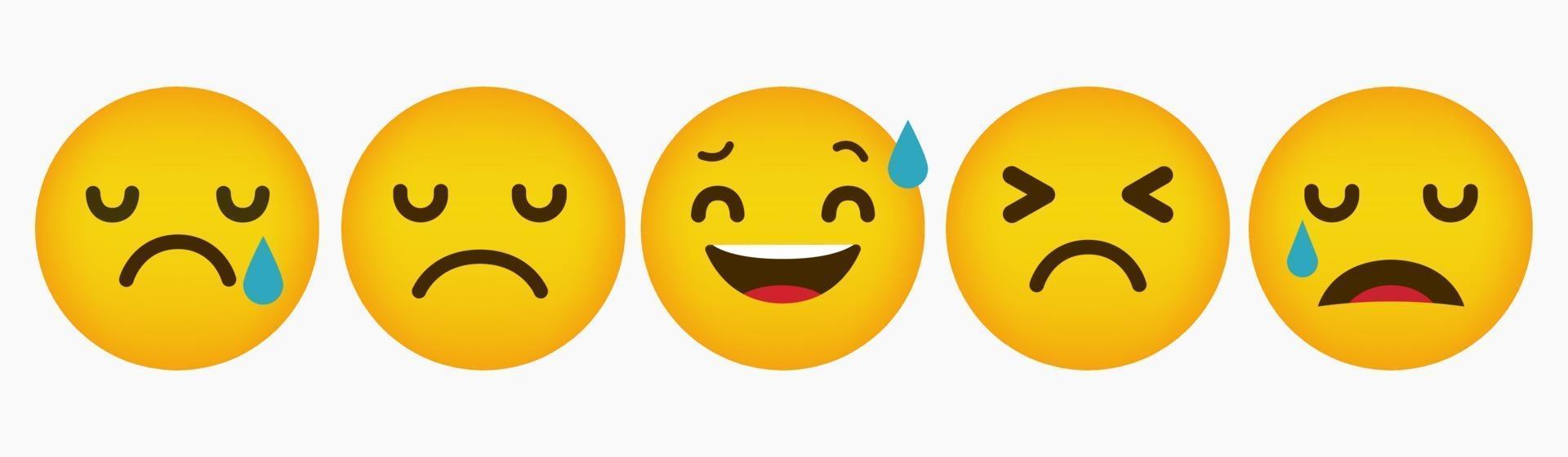 Design Emoticon flache Reaktionssammlung vektor