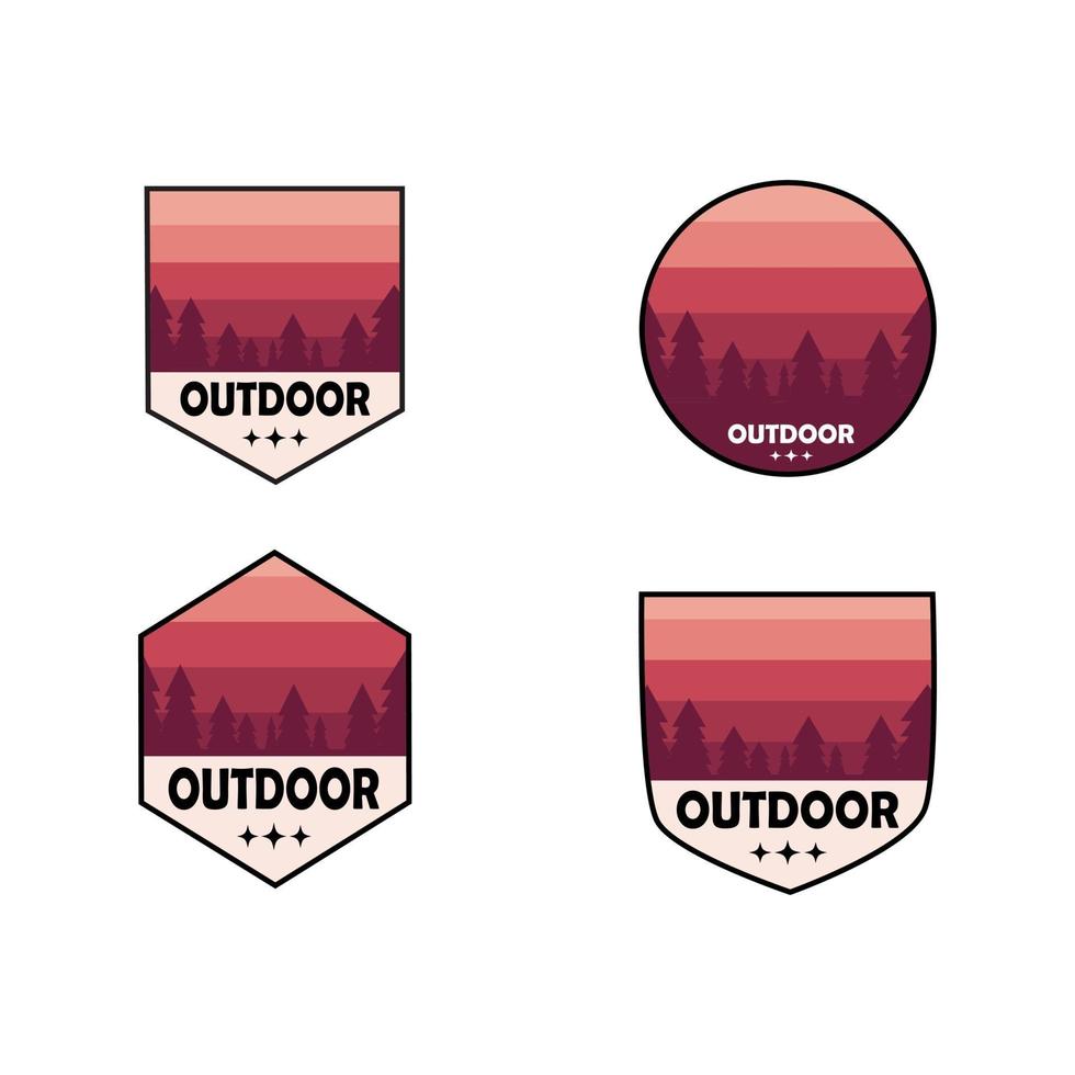 Outdoor-Emblem-Set vektor