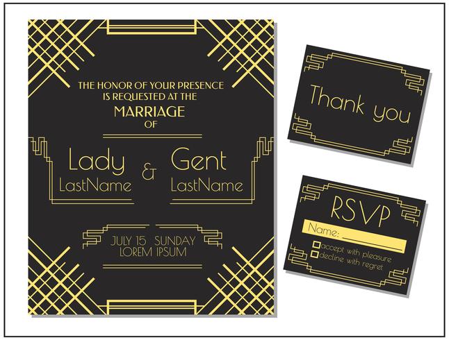 Inbjudningskort för bröllopskort vektor