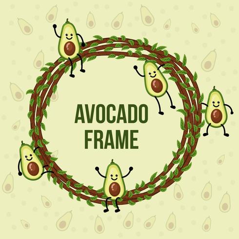 Avocado-Zeichen-Rahmen vektor