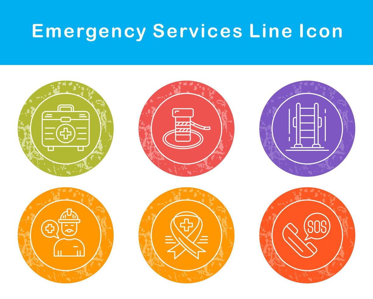 Notfall Dienstleistungen Vektor Symbol einstellen