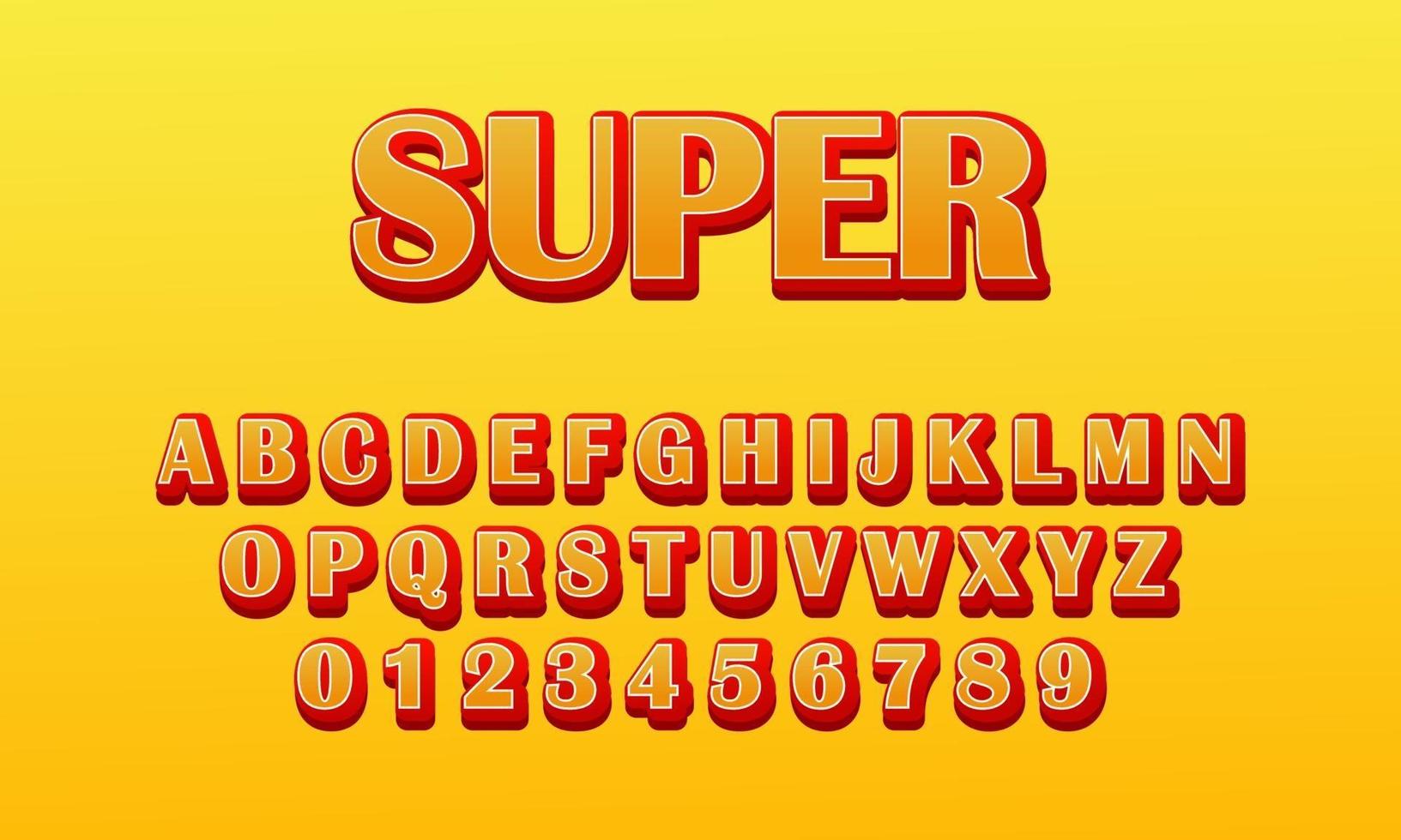 Texteffekt Super Font Alphabet vektor