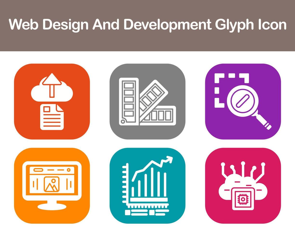 webb design och utveckling vektor ikon uppsättning