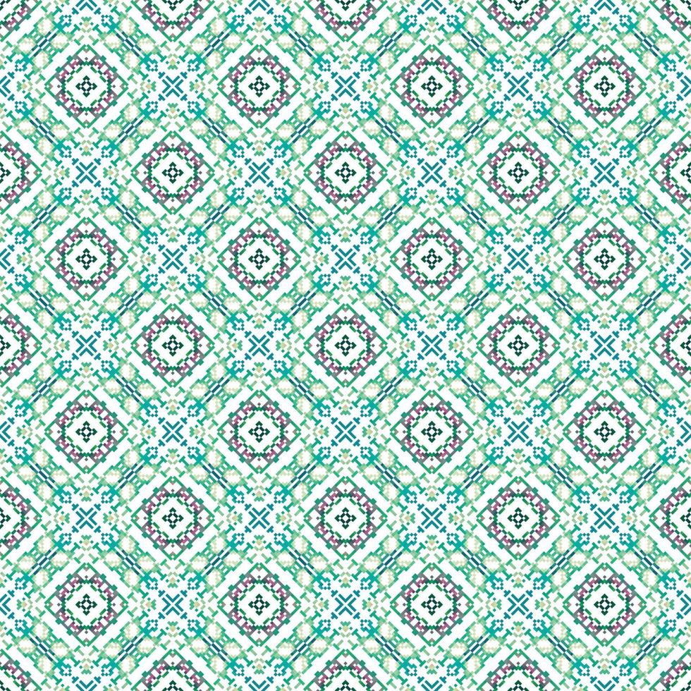 vektor pixel orientalisk mönster tillverkad av små kvadrater på en transparent bakgrund. mosaik, bakgrund, broderi, tapet, kalejdoskop, mandala.