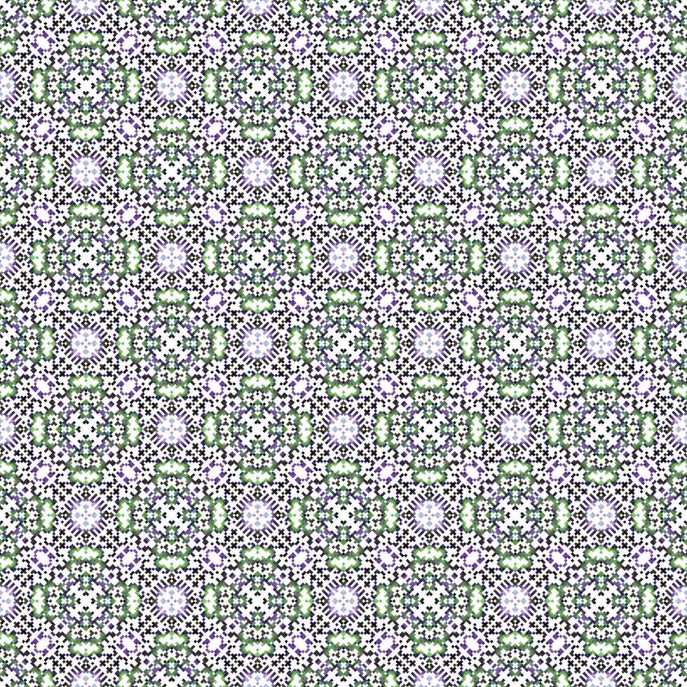 blommig sömlös pixel sy mönster. geometrisk etnisk orientalisk mönster traditionell bakgrund, abstrakt, vektor, illustration, design för textur, tyg, kläder, inslagning, dekoration, matta. vektor