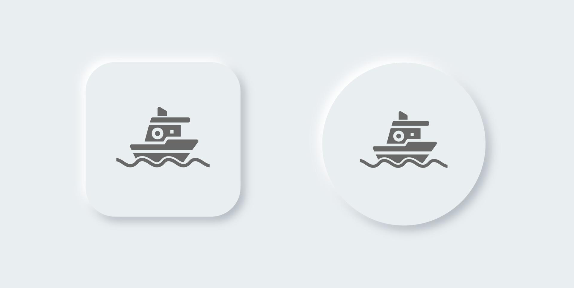 båt fast ikon i neomorf design stil. fartyg tecken vektor illustration.