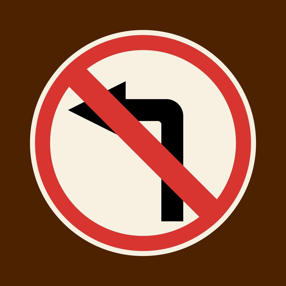 Symbol Nein links drehen. Zeichen Vektor Clip Art