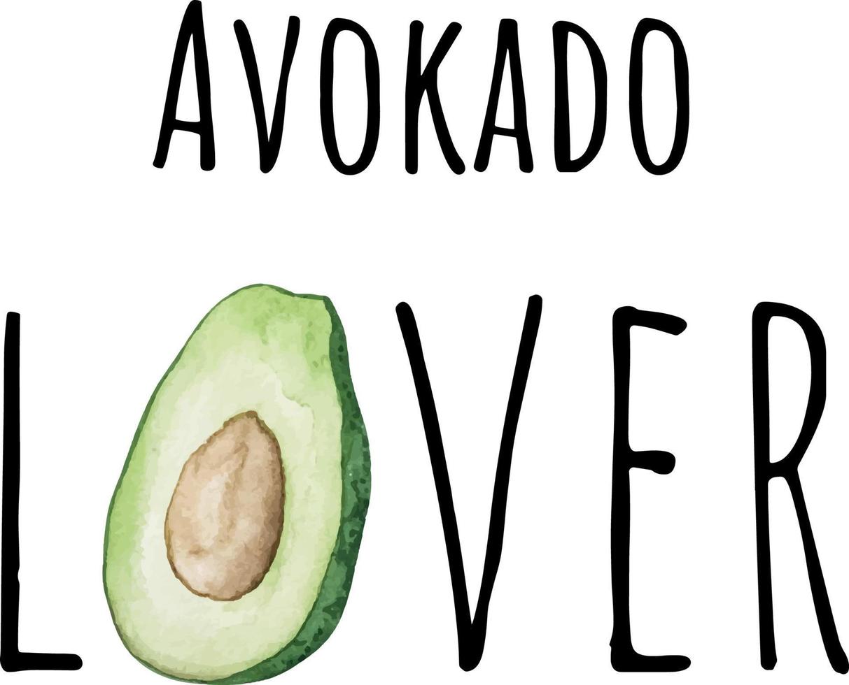 Aquarell Illustration von Grün Avocado. frisch roh Frucht. Avocado Liebhaber Illustration vektor