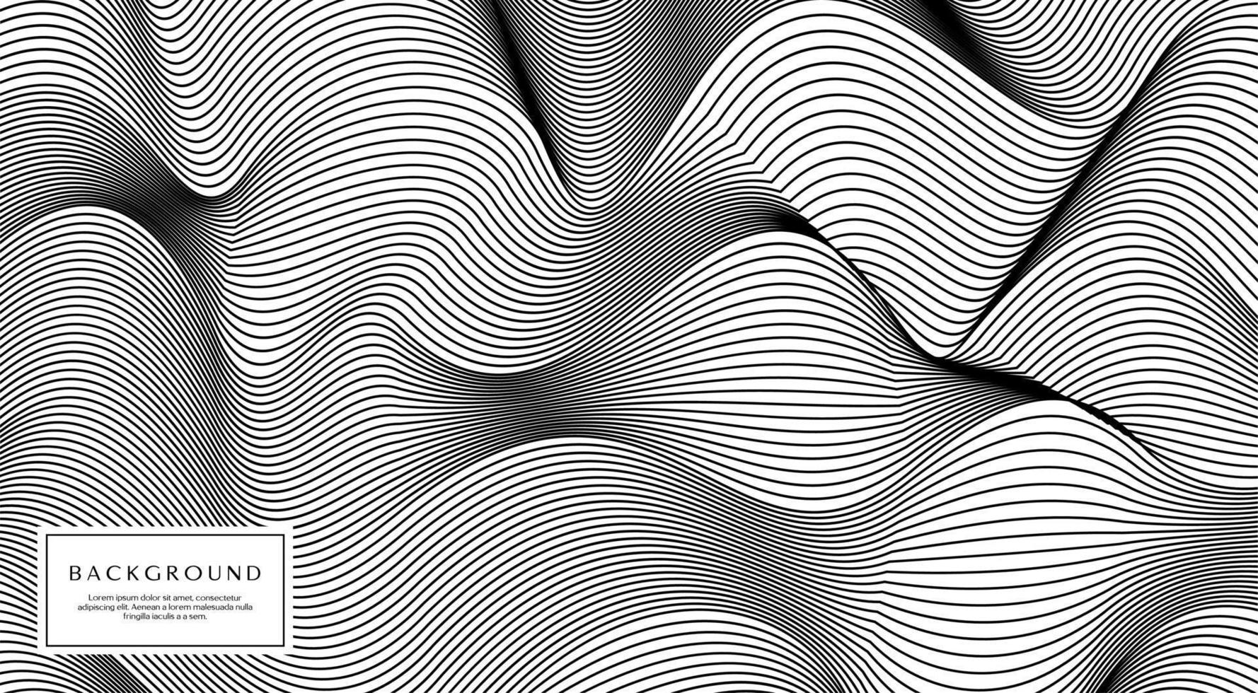 modern abstrakt wellig Linie Hintergrund Design. einfarbig Mischung Welle Linien Vektor